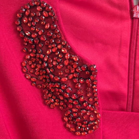 Ted Baker Red Sheath Mini Dress V-neck Sleeveless - Picture 7 of 7